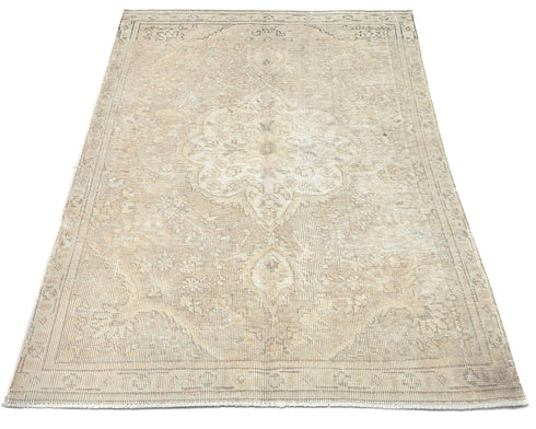 3x5 Vintage Brown Persian Style Hand Knotted Distressed Low Pile Wool Area Rug